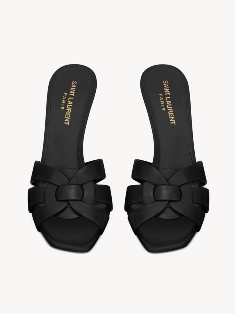 Saint Laurent Smooth Black Tribute Mules Size: 39 - US 8.5/9